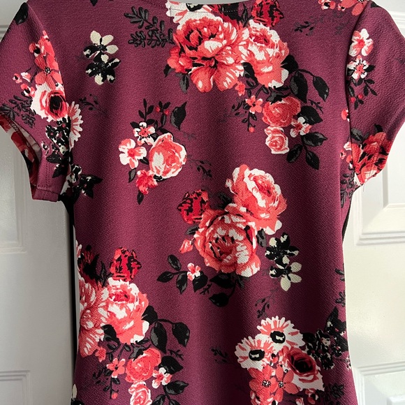 Purple Floral Mini Dress - Picture 6 of 6